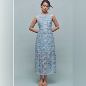 NWT Endless Rose Sleeveless Textured Maxi Dress Light Blue L